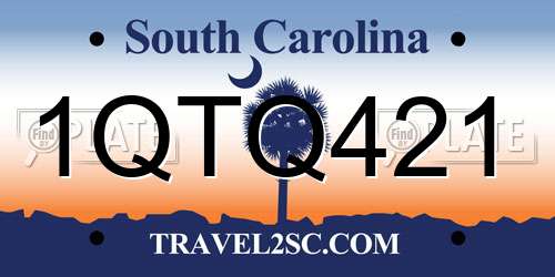 1QTQ421 South Carolina License Plate