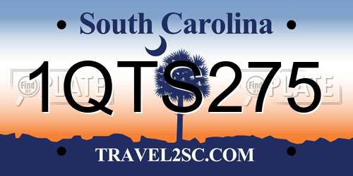 1QTS275 South Carolina License Plate