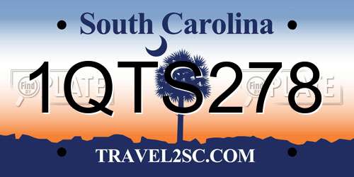 1QTS278 South Carolina License Plate