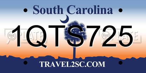 1QTS725 South Carolina License Plate