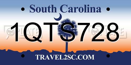 1QTS728 South Carolina License Plate
