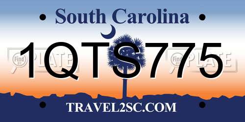 1QTS775 South Carolina License Plate