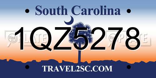 1QZ5278 South Carolina License Plate