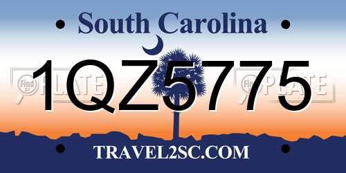 1QZ5775 South Carolina License Plate