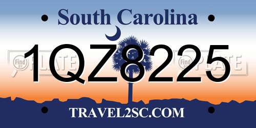 1QZ8225 South Carolina License Plate