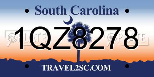 1QZ8278 South Carolina License Plate
