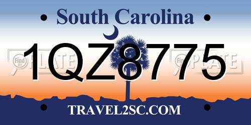 1QZ8775 South Carolina License Plate