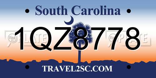 1QZ8778 South Carolina License Plate