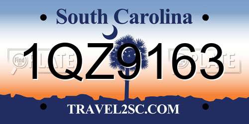 1QZ9163 South Carolina License Plate