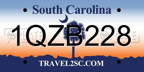 1QZB228 South Carolina License Plate