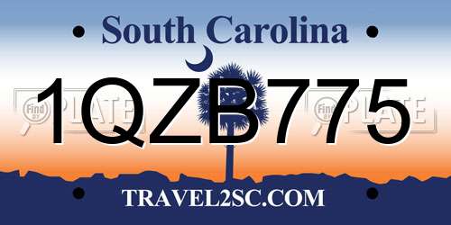 1QZB775 South Carolina License Plate