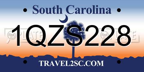 1QZS228 South Carolina License Plate