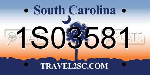 1S03581 South Carolina License Plate