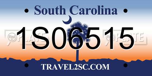 1S06515 South Carolina License Plate