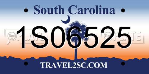 1S06525 South Carolina License Plate