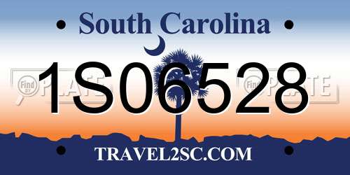 1S06528 South Carolina License Plate