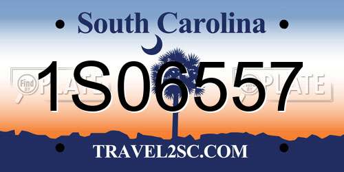 1S06557 South Carolina License Plate