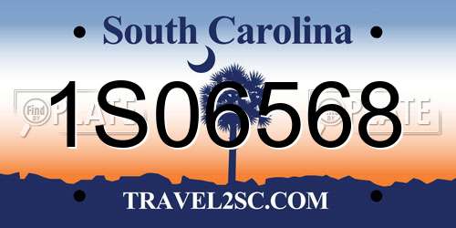 1S06568 South Carolina License Plate