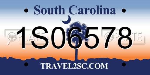 1S06578 South Carolina License Plate