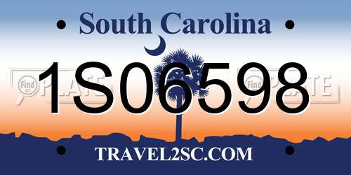 1S06598 South Carolina License Plate