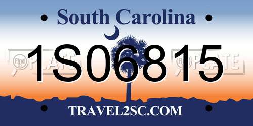 1S06815 South Carolina License Plate