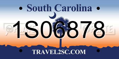 1S06878 South Carolina License Plate