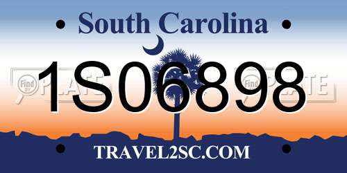 1S06898 South Carolina License Plate