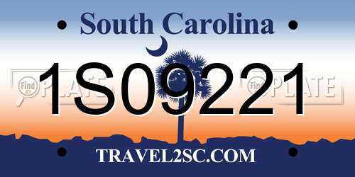 1S09221 South Carolina License Plate