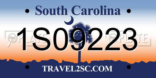 1S09223 South Carolina License Plate