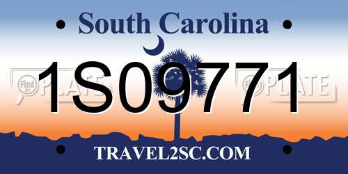 1S09771 South Carolina License Plate