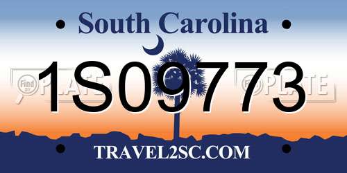 1S09773 South Carolina License Plate