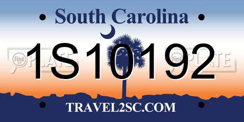1S10192 South Carolina License Plate
