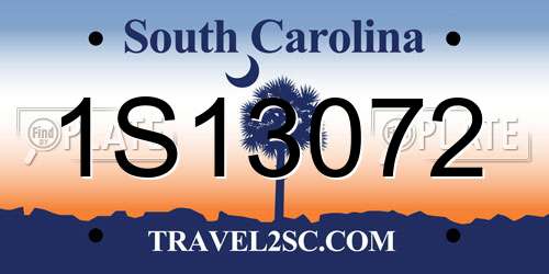 1S13072 South Carolina License Plate