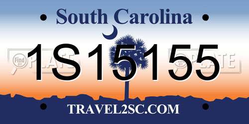 1S15155 South Carolina License Plate
