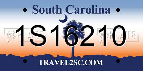 1S16210 South Carolina License Plate