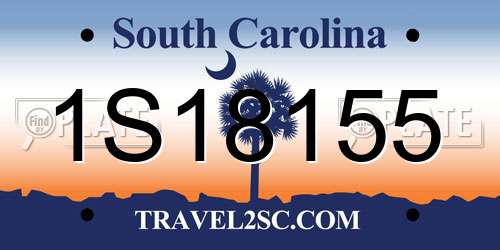1S18155 South Carolina License Plate