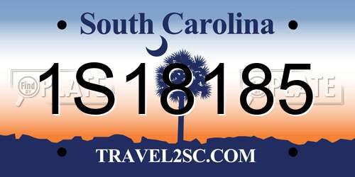 1S18185 South Carolina License Plate