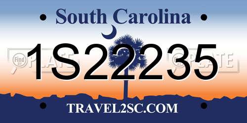 1S22235 South Carolina License Plate