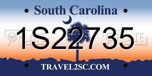 1S22735 South Carolina License Plate