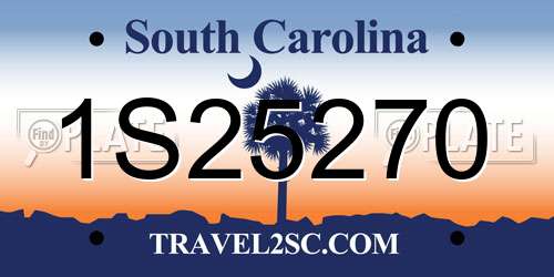 1S25270 South Carolina License Plate