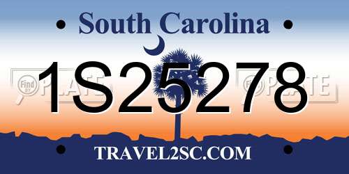 1S25278 South Carolina License Plate
