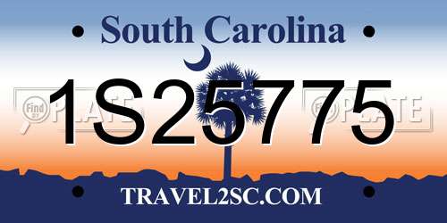 1S25775 South Carolina License Plate