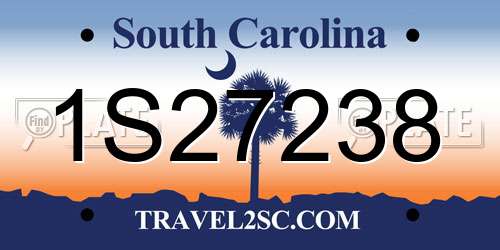 1S27238 South Carolina License Plate