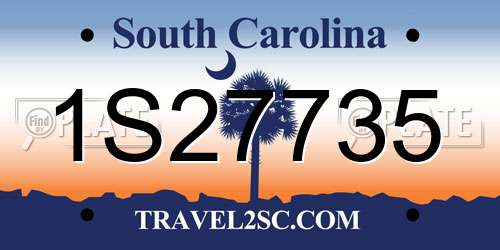 1S27735 South Carolina License Plate