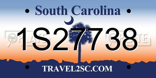 1S27738 South Carolina License Plate