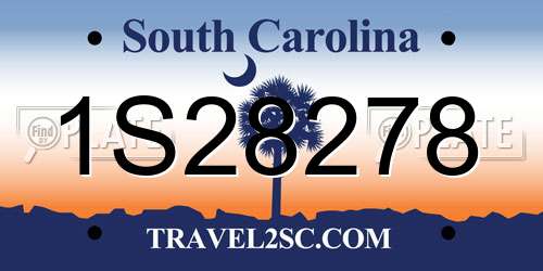 1S28278 South Carolina License Plate