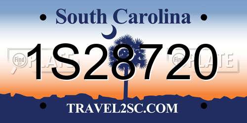 1S28720 South Carolina License Plate
