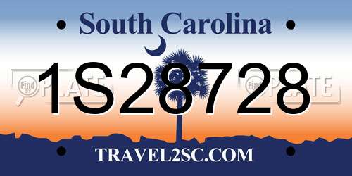 1S28728 South Carolina License Plate