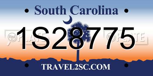 1S28775 South Carolina License Plate