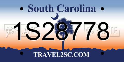 1S28778 South Carolina License Plate